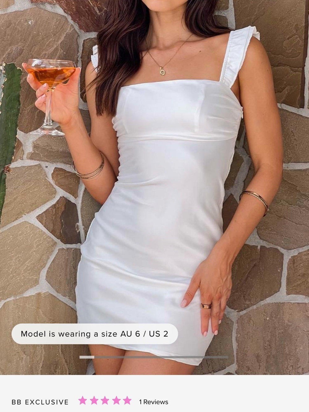 Beginning Boutique White Square-Neck Mini Dress with Ruffle Straps | Size US 2